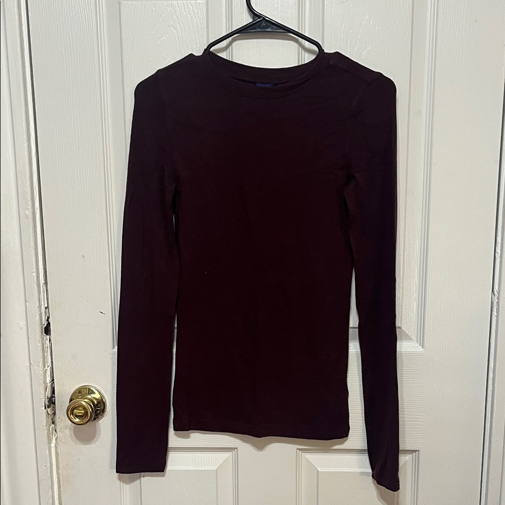 Aeropostale Women's Long Sleeve Top - Deep Burgundy